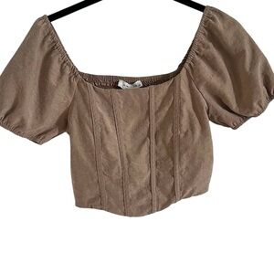 Elegant Puff Sleeve Crop Top